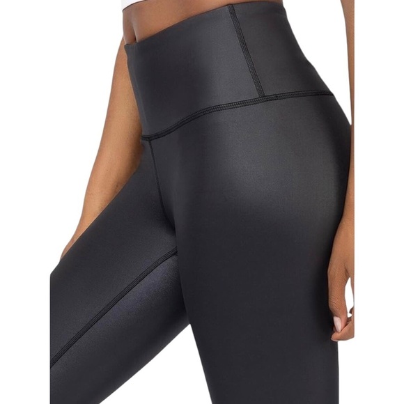 90 Degree By Reflex Women’s Faux Leather Leggings XL Black High Waist Shiny NWT - Picture 4 of 8